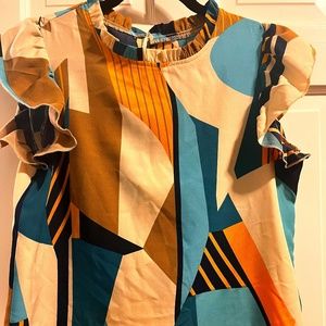 SHEIN ABSTRACT BLOUSE SMALL